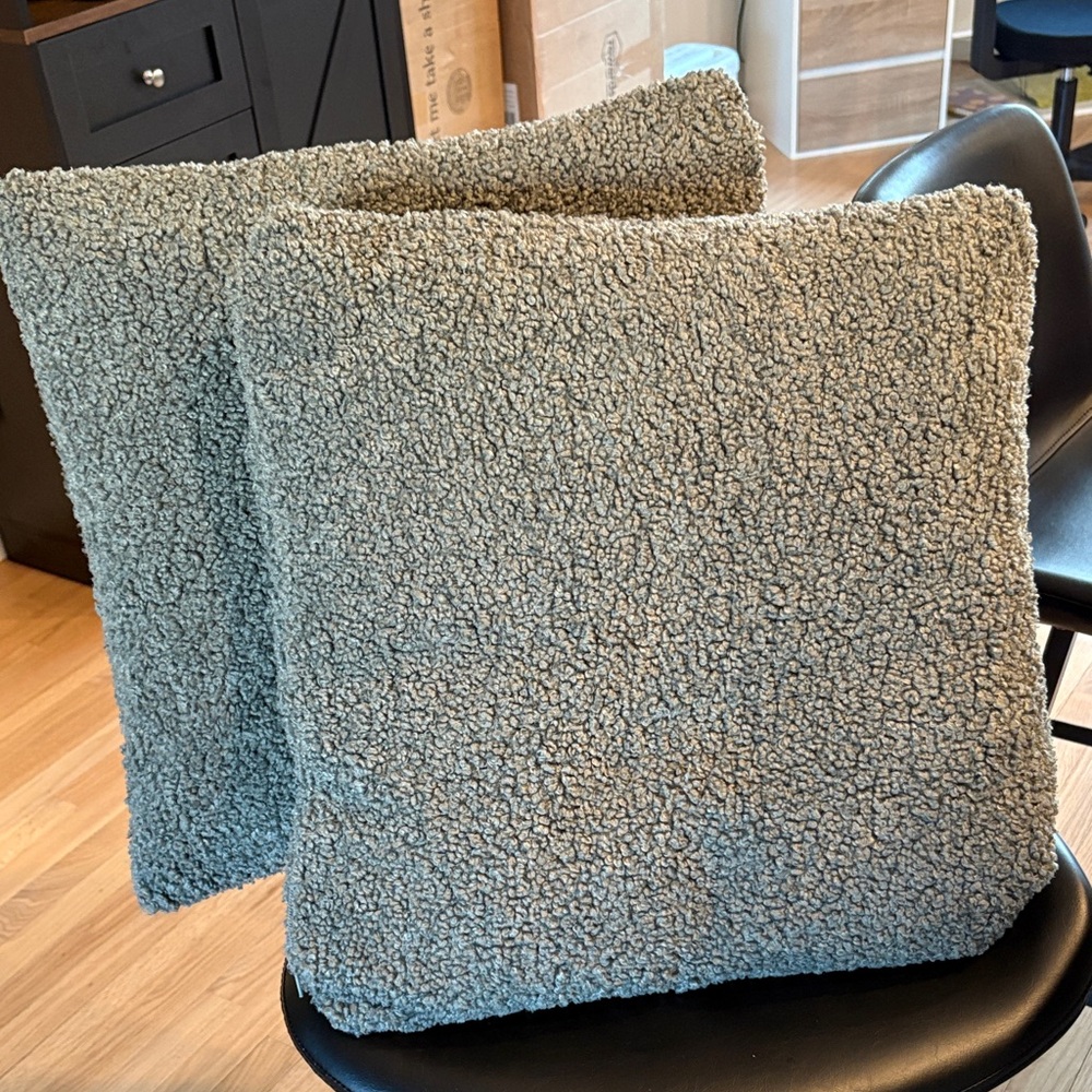 Pottery Barn Gray Square Textured Throw Pillow